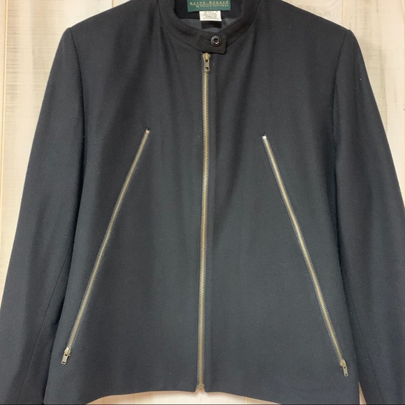 Harve Benard Black Wool Blazer Jacket 16 Zipper - Picture 6 of 8